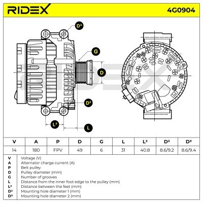 Generator RIDEX 4G0904 4G0904 - foto 7