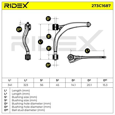 Querlenker RIDEX 273C1687 273C1687 - foto 5