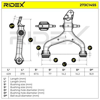 Querlenker RIDEX 273C1455 273C1455 - foto 6