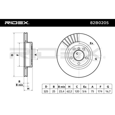 Bremsscheibe RIDEX 82B0205 82B0205 - foto 4