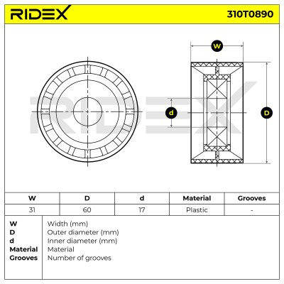 Spannarm Keilrippenriemen RIDEX 310T0890 310T0890 - foto 6