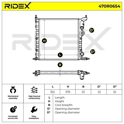 Kühler, Motorkühlung RIDEX 470R0654 470R0654 - foto 6