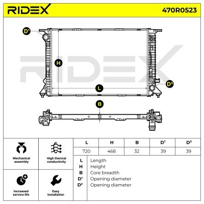Kühler, Motorkühlung RIDEX 470R0523 470R0523 - foto 7