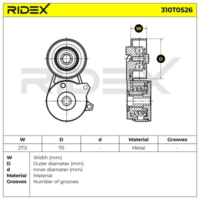 Spannarm Keilrippenriemen RIDEX 310T0526 310T0526 - foto 6