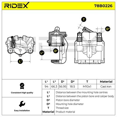 Bremssattel RIDEX 78B0226 78B0226 - foto 4