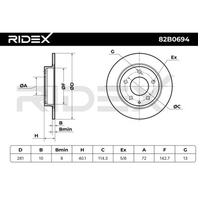 Bremsscheibe RIDEX 82B0694 82B0694 - foto 3