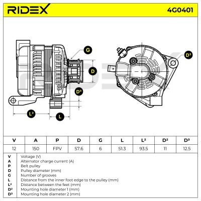 Generator RIDEX 4G0401 4G0401 - foto 6