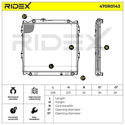 Kühler, Motorkühlung RIDEX 470R0143 470R0143 - foto 3