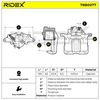 Bremssattel RIDEX 78B0077 78B0077 - foto 5