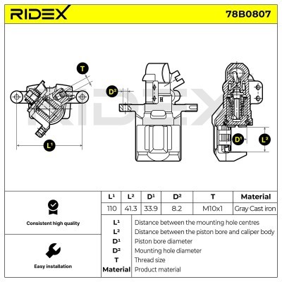 Bremssattel RIDEX 78B0807 78B0807 - foto 6