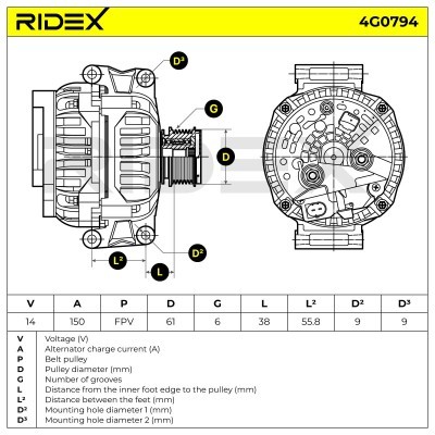 Generator RIDEX 4G0794 4G0794 - foto 5
