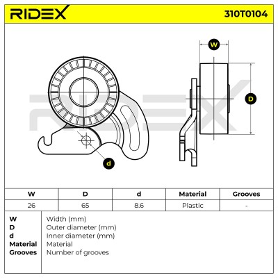 Spannarm Keilrippenriemen RIDEX 310T0104 310T0104 - foto 6