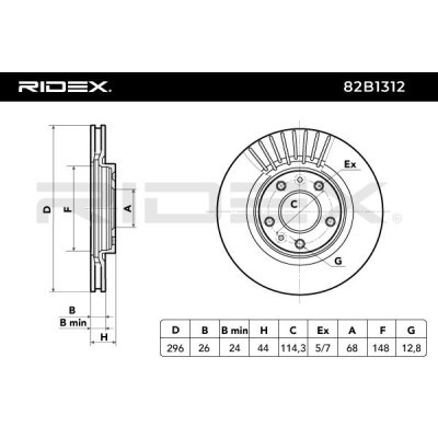 Bremsscheibe RIDEX 82B1312 82B1312 - foto 4