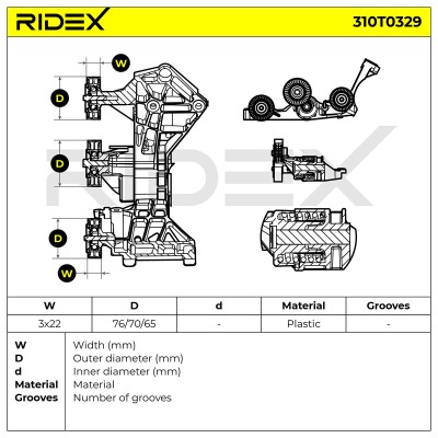 Spannarm Keilrippenriemen RIDEX 310T0329 310T0329 - foto 6