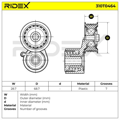 Spannarm Keilrippenriemen RIDEX 310T0464 310T0464 - foto 9