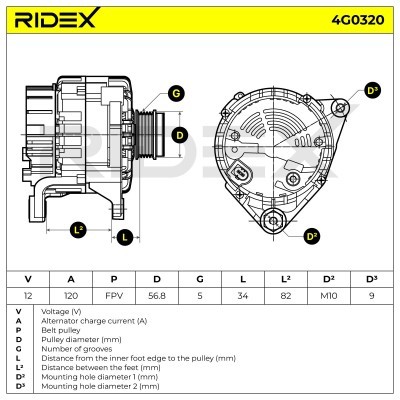 Generator RIDEX 4G0320 4G0320 - foto 5