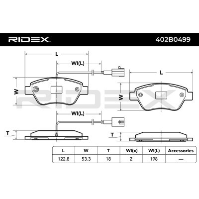 Bremsbeläge Satz RIDEX 402B0499 402B0499 - foto 4
