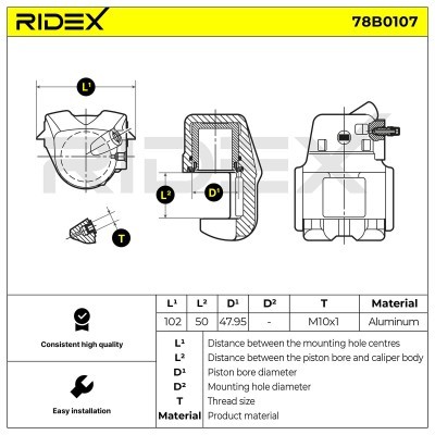 Bremssattel RIDEX 78B0107 78B0107 - foto 6