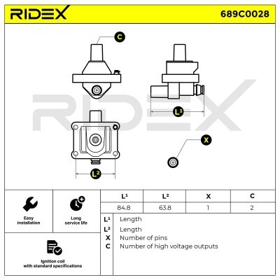 Zündspule RIDEX 689C0028 689C0028 - foto 4
