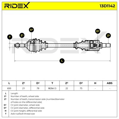 Antriebswelle RIDEX 13D1142 13D1142 - foto 7