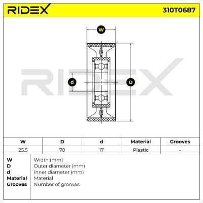 Riemenspanner, Keilrippenriemen RIDEX 310T0687 310T0687 - foto 6