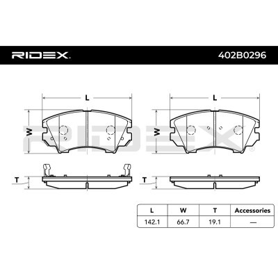 Bremsbeläge Satz RIDEX 402B0296 402B0296 - foto 4