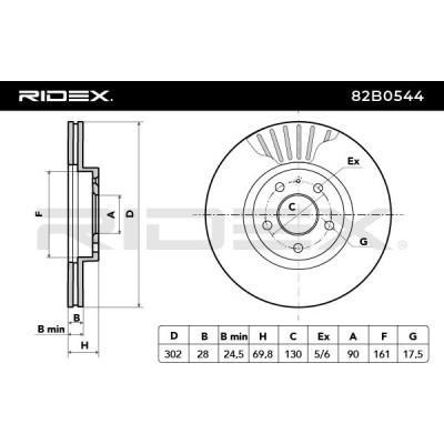 Bremsscheibe RIDEX 82B0544 82B0544 - foto 4