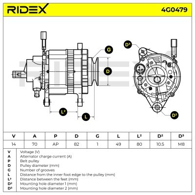 Generator RIDEX 4G0479 4G0479 - foto 9