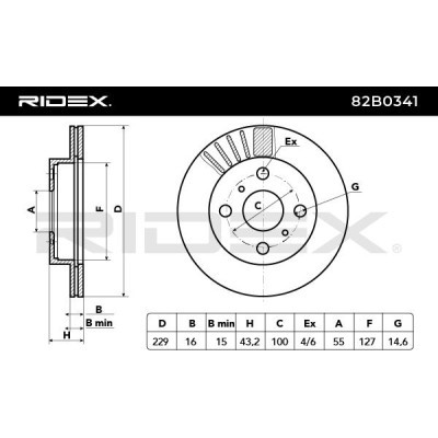 Bremsscheibe RIDEX 82B0341 82B0341 - foto 5