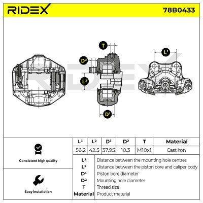 Bremssattel RIDEX 78B0433 78B0433 - foto 6