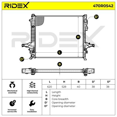 Kühler, Motorkühlung RIDEX 470R0542 470R0542 - foto 5