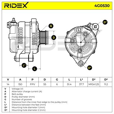 Generator RIDEX 4G0530 4G0530 - foto 7