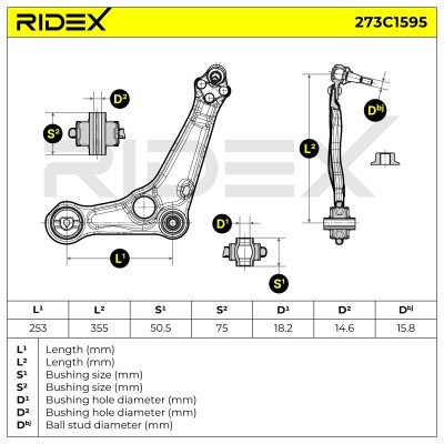 Querlenker RIDEX 273C1595 273C1595 - foto 5