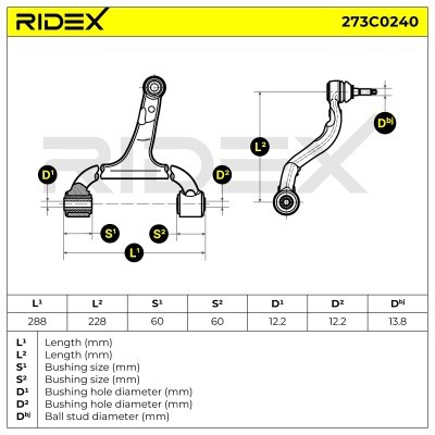 Querlenker RIDEX 273C0240 273C0240 - foto 3