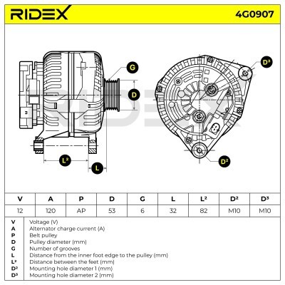 Generator RIDEX 4G0907 4G0907 - foto 8