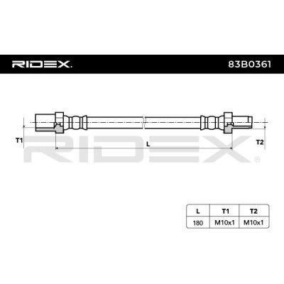 Bremsschlauch RIDEX 83B0361 83B0361 - foto 3