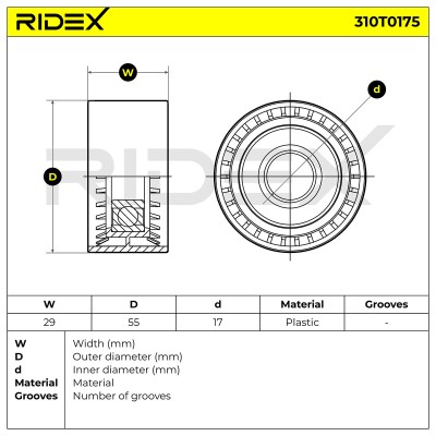 Spannarm Keilrippenriemen RIDEX 310T0175 310T0175 - foto 6