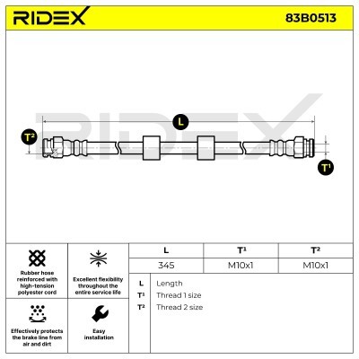 Bremsschlauch RIDEX 83B0513 83B0513 - foto 5