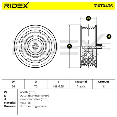 Spannarm Keilrippenriemen RIDEX 310T0436 310T0436 - foto 6