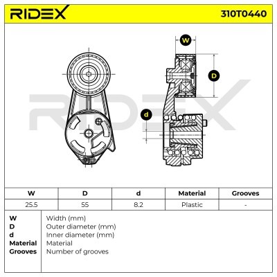 Spannarm Keilrippenriemen RIDEX 310T0440 310T0440 - foto 6
