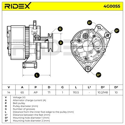 Generator RIDEX 4G0055 4G0055 - foto 8
