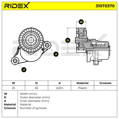 Spannarm Keilrippenriemen RIDEX 310T0370 310T0370 - foto 6
