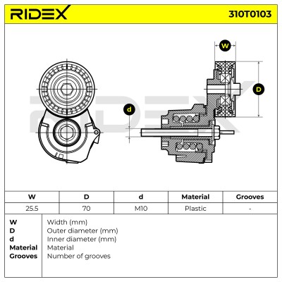 Spannarm Keilrippenriemen RIDEX 310T0103 310T0103 - foto 6