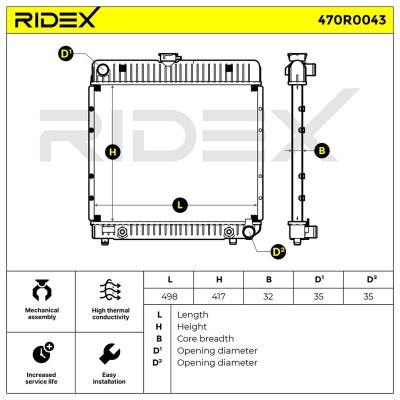 Kühler, Motorkühlung RIDEX 470R0043 470R0043 - foto 8