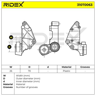 Spannarm Keilrippenriemen RIDEX 310T0063 310T0063 - foto 6