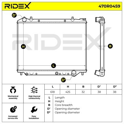 Kühler, Motorkühlung RIDEX 470R0459 470R0459 - foto 5