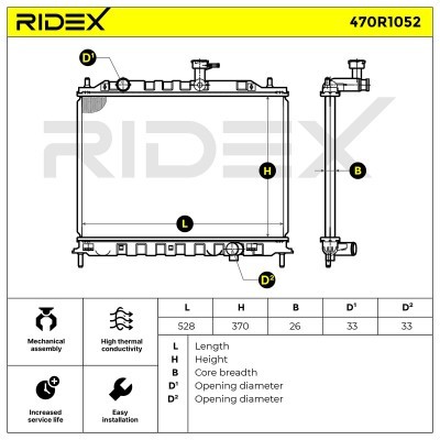 Kühler, Motorkühlung RIDEX 470R1052 470R1052 - foto 5