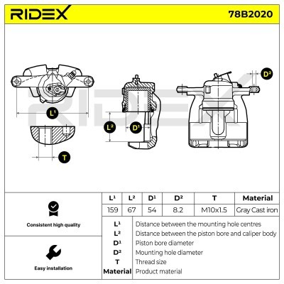Bremssattel RIDEX 78B2020 78B2020 - foto 3