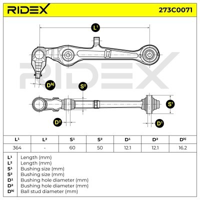 Querlenker RIDEX 273C0071 273C0071 - foto 6