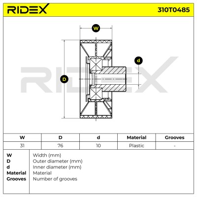 Spannarm Keilrippenriemen RIDEX 310T0485 310T0485 - foto 6